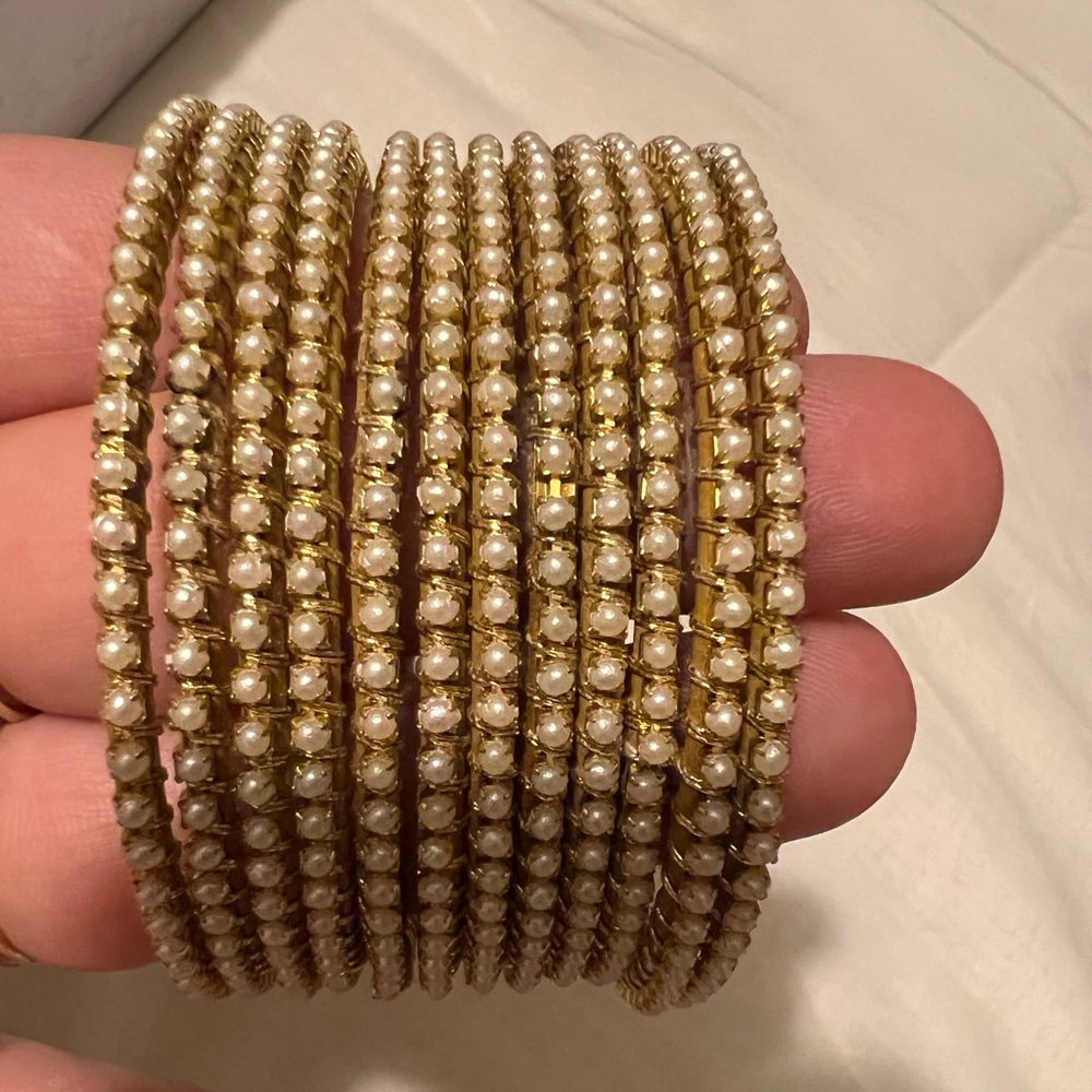Pearl accented bangles